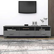 vidaXL TV Cabinet Dark Gray 62.2"x15.7"x15.7" Solid Wood Pine