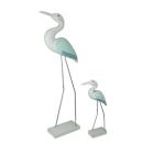 Alternate image 0 for Things2Die4 Set of 2 Hand Carved White Painted Wood Bird Statue Home Coastal Decor Sculptures