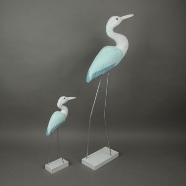 Things2Die4 Set of 2 Hand Carved White Painted Wood Bird Statue Home Coastal Decor Sculptures. View a larger version of this product image.