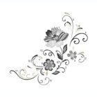 Alternate image 1 for Roommates Decor Black and White Flower Scroll Peel and Stick Giant Peel and Stick Wall Decals