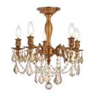 Alternate image 0 for Elegant Lighting Rosalia 5 light French Gold Flush Mount Golden Teak (Smoky) Royal Cut Crystal