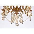 Alternate image 3 for Elegant Lighting Rosalia 5 light French Gold Flush Mount Golden Teak (Smoky) Royal Cut Crystal