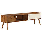 vidaXL TV Cabinet 55.1"x11.8"x15.7" Solid Sheesham Wood