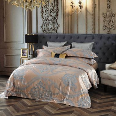 Dolce Mela Home Decorative Dm803Q   Queen Size Duvet Cover Set Jacquard Top & 100% Cotton Inside. View a larger version of this product image.
