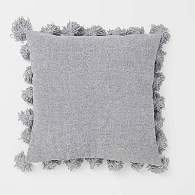 Dormify Chenille Knit Tassel Throw Pillow 20" x 20" Grey. View a larger version of this product image.