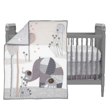 Bedtime Originals Elephant Love Gray 3-Piece Nursery Baby Crib Bedding Set. View a larger version of this product image.