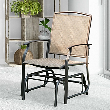 Costway-CA Steel Frame Garden Swing Single Glider Chair Rocking Seating. View a larger version of this product image.