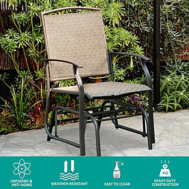 Costway-CA Steel Frame Garden Swing Single Glider Chair Rocking Seating. View a larger version of this product image.