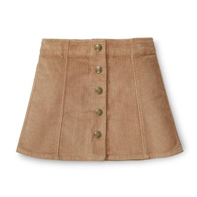Hope & Henry Girls&#39; A-Line Snap Front Skirt, Medium Brown Corduroy, 3-6 Months