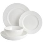 Alternate image 1 for Gibson Elite Embossed Bone China 16 Piece Double Bowl Dinnerware Set in White
