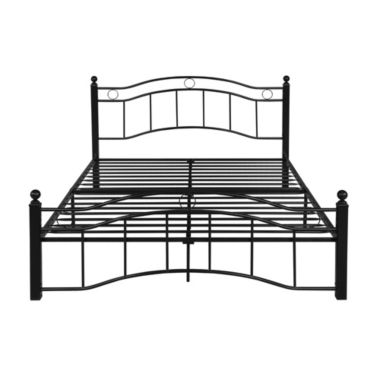 Contemporary Home Living 84.25" Flat Black Contemporary Handcrafted Queen Size Bed Frame. View a larger version of this product image.