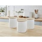 Alternate image 1 for Swan - Set of 3 Nordic Collection Storage Canisters with Bamboo Lid, 1.84L Capacity, Matte White