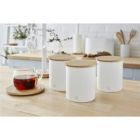 Alternate image 3 for Swan - Set of 3 Nordic Collection Storage Canisters with Bamboo Lid, 1.84L Capacity, Matte White