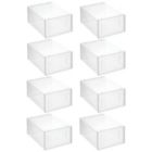 Alternate image 0 for mDesign Plastic Stackable Closet Shoe Storage Box, Side Opening, Clear