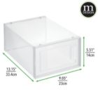 Alternate image 3 for mDesign Plastic Stackable Closet Shoe Storage Box, Side Opening, Clear