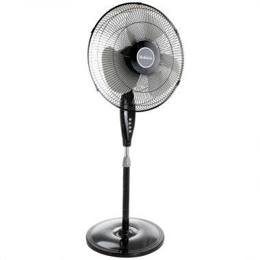 Holmes Oscillating 16 Inch Blade Stand Fan with Metal Grill in Black. View a larger version of this product image.