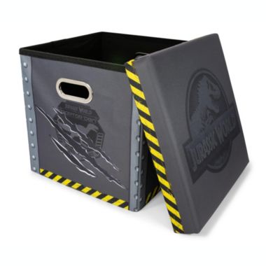Jurassic World 15-Inch Foldable Storage Bin Chest With Lid Fabric Basket Container, Cube Organizer With Handles Brown Cubby Cube, Closet Organizer Dinosaur Toys, Gifts And Collectibles. View a larger version of this product image.