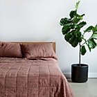 Alternate image 3 for 100% French Linen Quilted Sham Set - Standard - Clay   Bokser Home