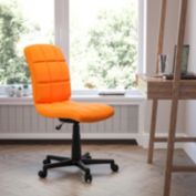 Flash Furniture Clayton Mid-Back Orange Quilted Vinyl Swivel Task Office Chair