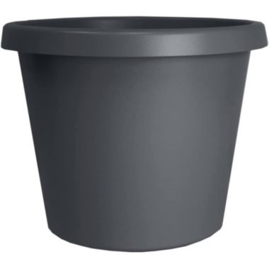 The HC Companies Prima Round Plastic In/Outdoor Flower Pot Planter, Gray 12 in. View a larger version of this product image.