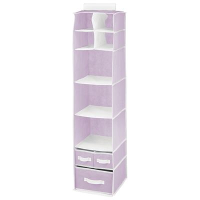 mDesign Over Closet Rod Storage Organizer 7 Shelves/3 Drawers