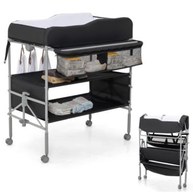 Slickblue Portable Baby Changing Table with Wheels and 4-position Adjustable Heights. View a larger version of this product image.