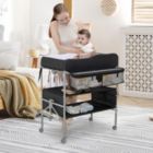 Alternate image 1 for Slickblue Portable Baby Changing Table with Wheels and 4-position Adjustable Heights