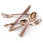 Alternate image 1 for MegaChef Baily 20 Piece Flatware Utensil Set, Stainless Steel Silverware Metal Service for 4 in Rose Gold