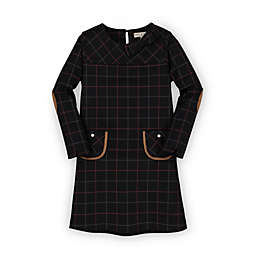 Hope & Henry Girls' Quilted Ponte Riding Dress (Black Window Pane Plaid, 3-6 Months)