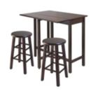 Alternate image 0 for Winsome Lynnwood Drop Leaf Island Kitchen Wooden Table with 2 Square Legs Stool Walnut