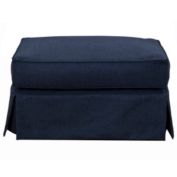 Besthom Horizon Navy Blue Upholstered Pillow Top Ottoman