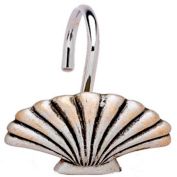 Carnation Home Fashions "Seaside" Resin Shower Curtain Hooks - Silver 1.5" x 1.5"