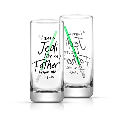 JoyJolt Star Wars New Hope Luke Skywalker Green Lightsaber Tall Drinking Glass - 14.2 oz - Set of 2. View a larger version of this product image.