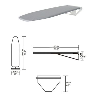 Infinity Merch Ironing Board Wall Mounted Rotating Grey. View a larger version of this product image.