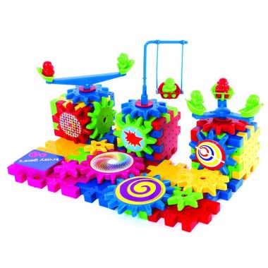 Krazy Gears Gear Building Toy Set - Interlocking Learning Blocks & Motorized Spinning Gears - 81 Piece Set. View a larger version of this product image.