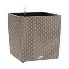 Alternate image 0 for Lechuza USA 20" Sand Brown All In One Cube Wicker Planter