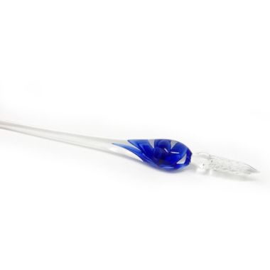 Kitcheniva 3D Glass Signature Pen Nib Elegant Crystal Dip Sign Pen w/ Box, Blue Flower | Bed & Beyond