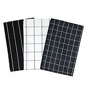 Wrapables 100% Cotton Kitchen Dish Towels (Set of 3), Black