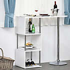 Alternate image 1 for HomCom Bar Table Accent with 3-Bottle Wine Rack in Stainless White