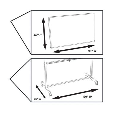 Luxor 96"W x 40"H Double-Sided Magnetic Whiteboard. View a larger version of this product image.