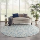 Alternate image 3 for Jubilant JUB09 Area Rug Farmhouse Vintage Damask By Nourison Ivory Blue 8' x round