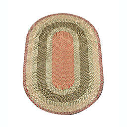 Earth Rugs Olive / Burgundy Braided Oval Rug Size  Oval 3' x 5'