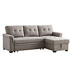 Alternate image 0 for Contemporary Home Living 86" Lucca Light Gray Linen Reversible Sleeper Sectional Sofa with Storage Chaise