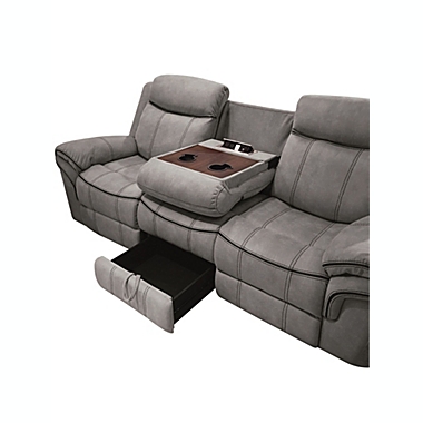 Yeah Depot Zubaida Sofa (Glider & Motion), 2-Tone Gray Velvet YJ. View a larger version of this product image.
