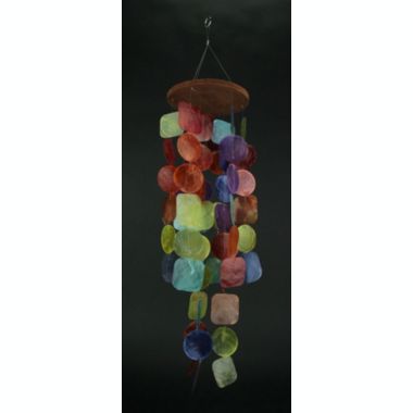 Things2Die4 Set of 2 Capiz Shell Wind Chimes for Garden Patio Yard Coastal and Multicolor 26 Inches High Outdoor Décor. View a larger version of this product image.