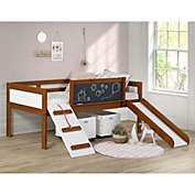 Donco Twin Art Play Junior Low Loft With Toy Boxes In Espresso Finish - Espresso