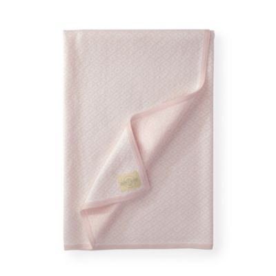Hope & Henry Baby Jacquard Sweater Blanket (Rose with Rose Binding, One Size)