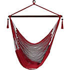 Alternate image 0 for Sunnydaze Caribbean Style Extra Large Hanging Rope Hammock Chair Swing for Backyard and Patio - Red