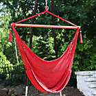 Alternate image 1 for Sunnydaze Caribbean Style Extra Large Hanging Rope Hammock Chair Swing for Backyard and Patio - Red