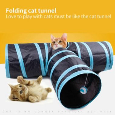 AroPaw Collapsible Cat Tunnel Tube Interactive Indoor Cats Peek Hole Kitten Toys. View a larger version of this product image.